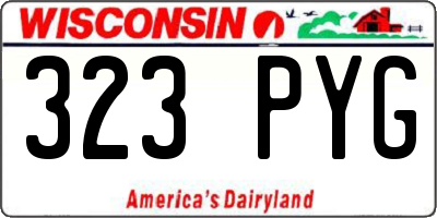 WI license plate 323PYG