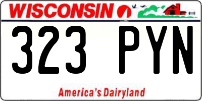 WI license plate 323PYN