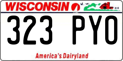 WI license plate 323PYO
