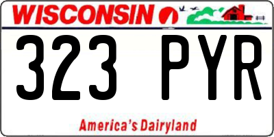 WI license plate 323PYR