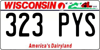 WI license plate 323PYS