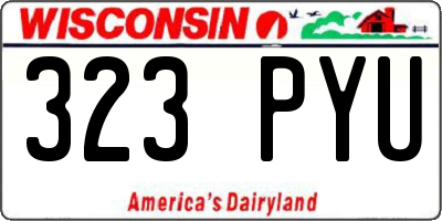 WI license plate 323PYU