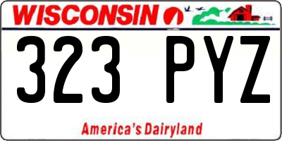 WI license plate 323PYZ