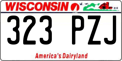 WI license plate 323PZJ