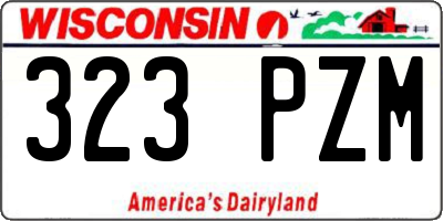 WI license plate 323PZM