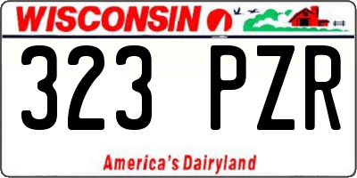 WI license plate 323PZR