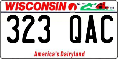 WI license plate 323QAC