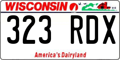 WI license plate 323RDX