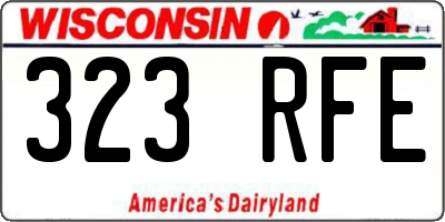 WI license plate 323RFE