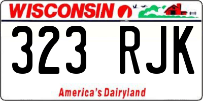 WI license plate 323RJK