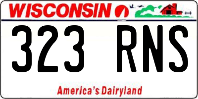 WI license plate 323RNS