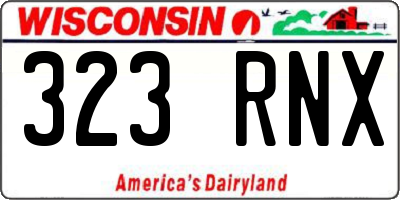 WI license plate 323RNX