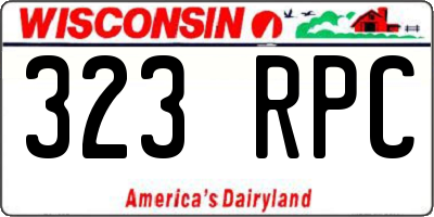 WI license plate 323RPC