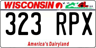WI license plate 323RPX