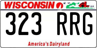 WI license plate 323RRG
