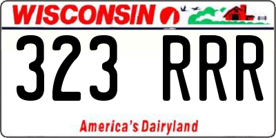 WI license plate 323RRR