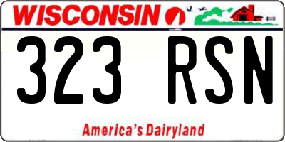 WI license plate 323RSN