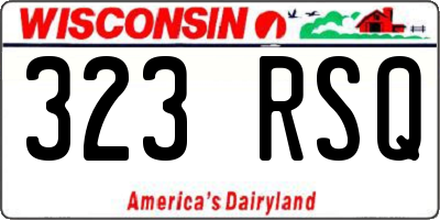WI license plate 323RSQ