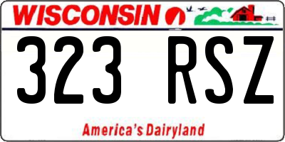 WI license plate 323RSZ