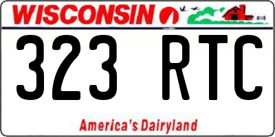WI license plate 323RTC
