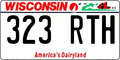 WI license plate 323RTH