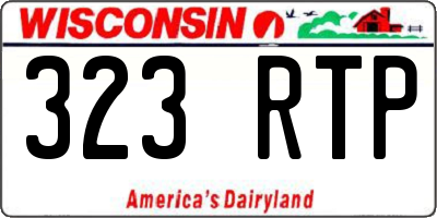 WI license plate 323RTP