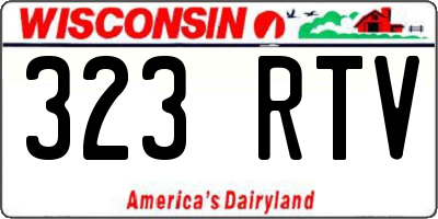 WI license plate 323RTV