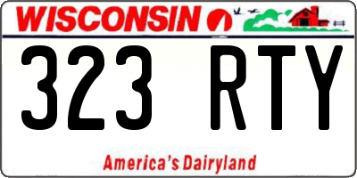 WI license plate 323RTY