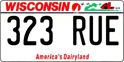WI license plate 323RUE