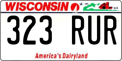 WI license plate 323RUR
