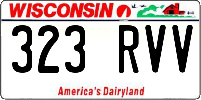 WI license plate 323RVV