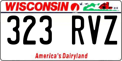 WI license plate 323RVZ