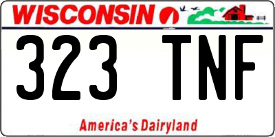 WI license plate 323TNF