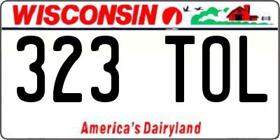 WI license plate 323TOL