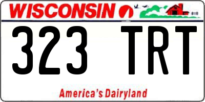 WI license plate 323TRT
