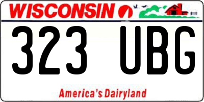 WI license plate 323UBG