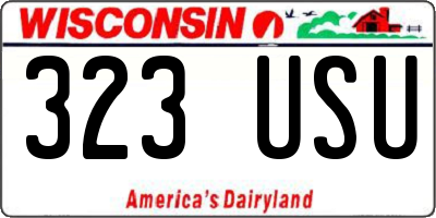 WI license plate 323USU