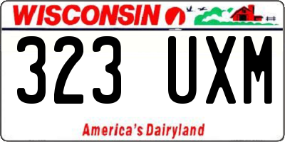 WI license plate 323UXM