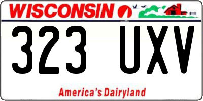 WI license plate 323UXV