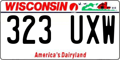 WI license plate 323UXW
