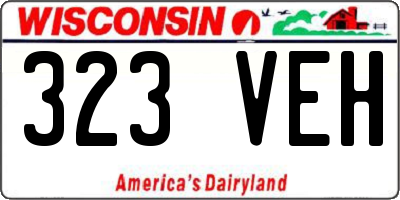 WI license plate 323VEH