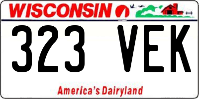 WI license plate 323VEK