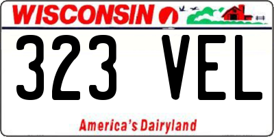 WI license plate 323VEL