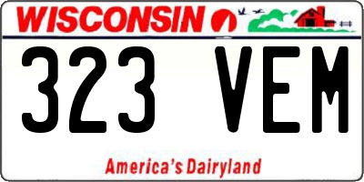 WI license plate 323VEM