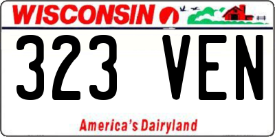 WI license plate 323VEN