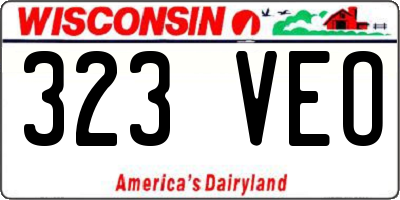 WI license plate 323VEO