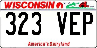 WI license plate 323VEP