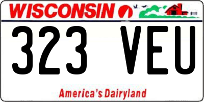 WI license plate 323VEU