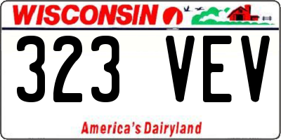 WI license plate 323VEV