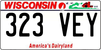 WI license plate 323VEY